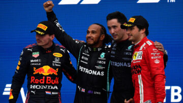 Podium Russian GP Verstappen Hamilton Sainz